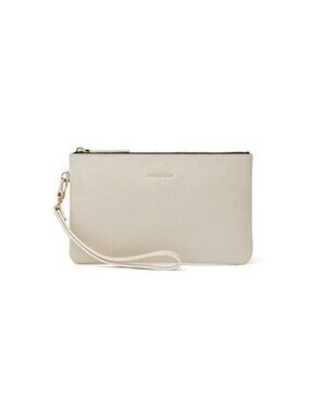 Goatskin Leather Wristlet Clutch Wallet Small Pouch Bag With Strap